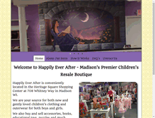 Tablet Screenshot of happilyeverafterchildrensboutique.com